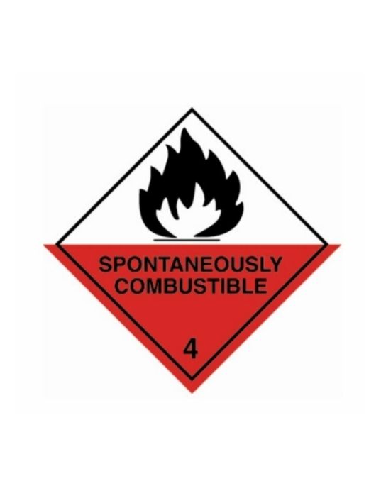 UN Hazard Warning Diamond Class 4.2 Spontaneously Combustible