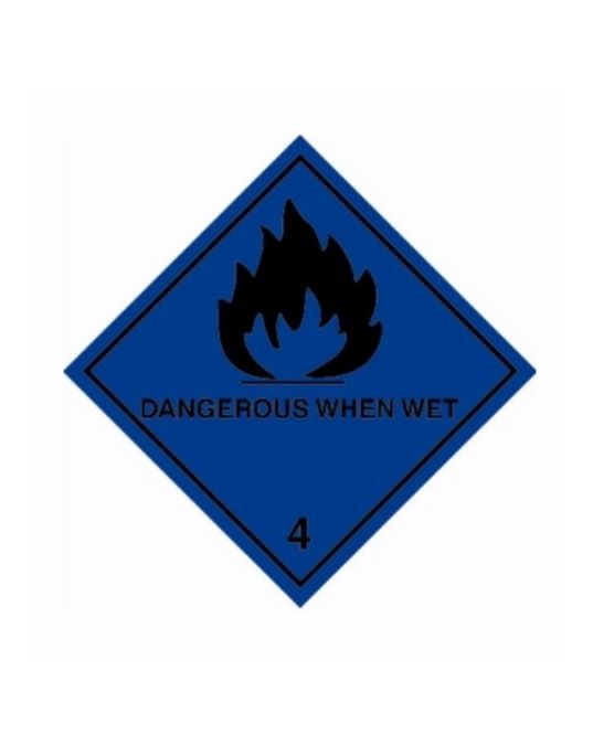 UN Hazard Warning Diamond Class 4.3 Dangerous When Wet