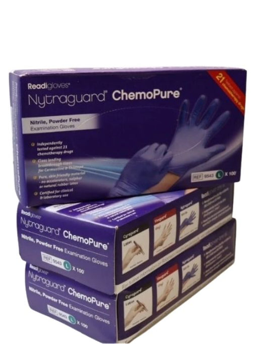 Nitrile Disposable Gloves - Pack of 100 in Blue & Black