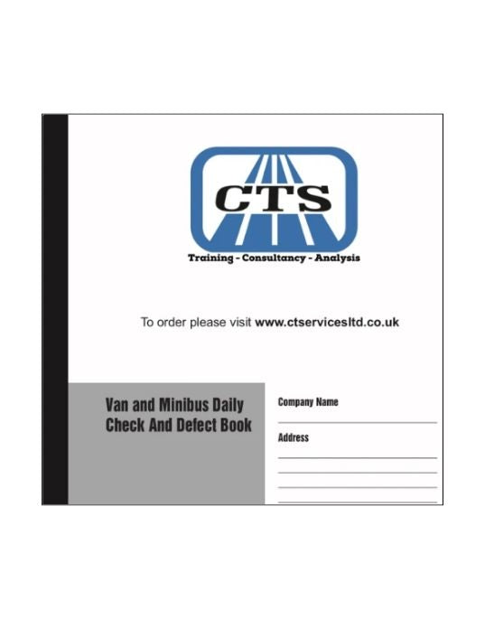 Van Drivers Daily Defect Book - 50-Page Duplicate Log