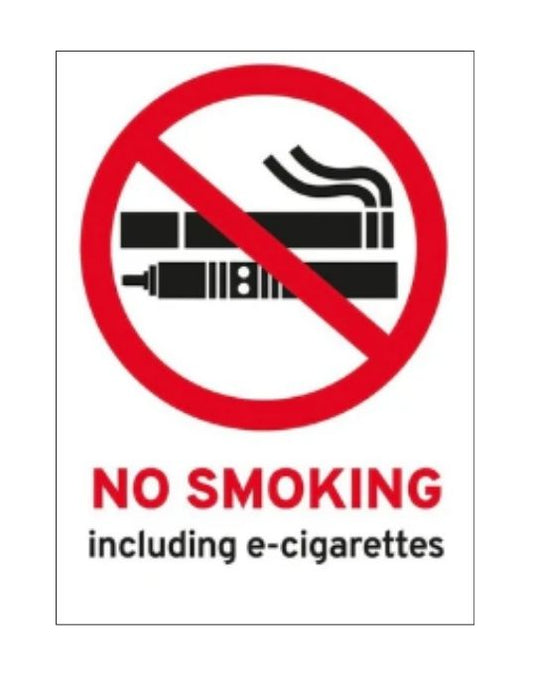 No Smoking / E-Cigarette Sticker for Lorry Cabs - A6