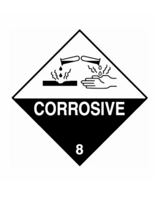 UN Hazard Warning Diamond Class 8 Corrosive Substances